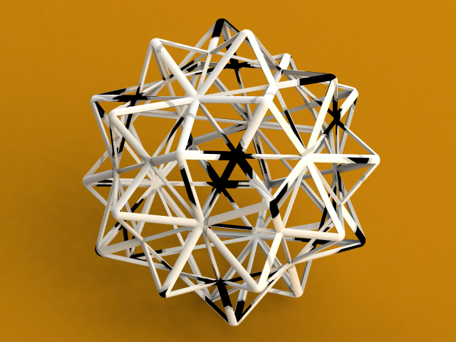 Wireframe Shape Compound of Five Octahedra 3Dプリントモデル .c4d .max .obj .3ds .fbx .stl .blend 