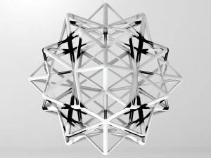 Wireframe Shape Compound of Five Octahedra 3D Print Model