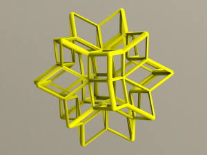 Wireframe Shape Rhombic Hexecontahedron 3D-printmodel