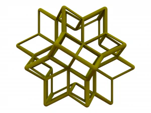 Wireframe Shape Rhombic Hexecontahedron 3D Print Model