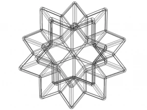 Wireframe Shape Rhombic Hexecontahedron 3D Print Model