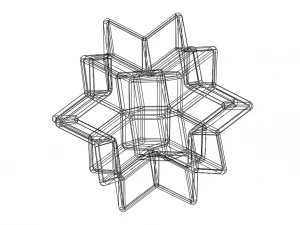 Wireframe Shape Rhombic Hexecontahedron 3D Print Model