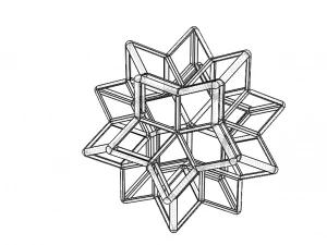 Wireframe Shape Rhombic Hexecontahedron 3D Print Model