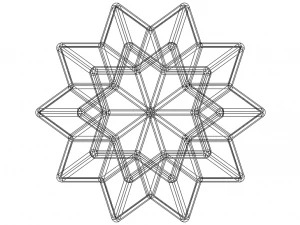 Wireframe Shape Rhombic Hexecontahedron 3D Print Model