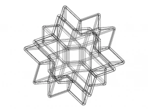 Wireframe Shape Rhombic Hexecontahedron 3D Print Model