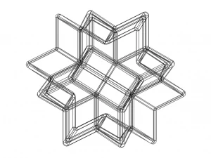 Wireframe Shape Rhombic Hexecontahedron 3D Print Model