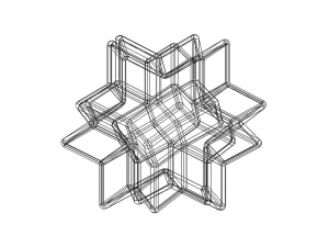 Wireframe Shape Rhombic Hexecontahedron 3D-Druckmodell