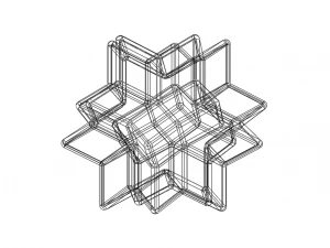 Wireframe Shape Rhombic Hexecontahedron 3D Print Model