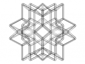 Wireframe Shape Rhombic Hexecontahedron 3D-Druckmodell