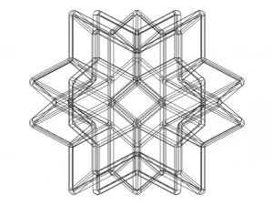 Wireframe Shape Rhombic Hexecontahedron 3D Print Model