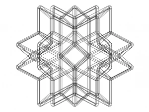 Wireframe Shape Rhombic Hexecontahedron 3D Print Model