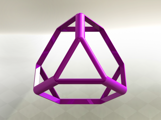 Wireframe Shape Truncated Tetrahedron 3D Baskı Modeli .c4d .max .obj .3ds .fbx .stl .blend 