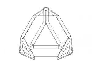 Wireframe Shape Truncated Tetrahedron 3D Print Model