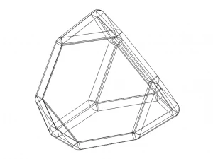 Wireframe Shape Truncated Tetrahedron 3D Print Model