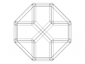 Wireframe Shape Truncated Tetrahedron 3D Baskı Modeli