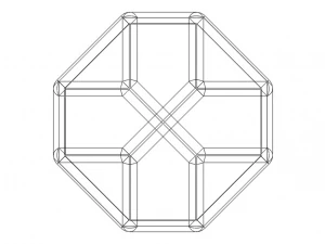 Wireframe Shape Truncated Tetrahedron 3D Print Model
