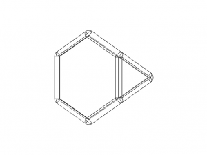 Wireframe Shape Truncated Tetrahedron 3D Baskı Modeli