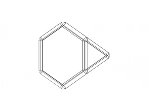 Wireframe Shape Truncated Tetrahedron 3D Print Model