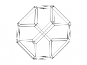 Wireframe Shape Truncated Tetrahedron 3D Baskı Modeli