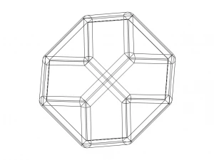 Wireframe Shape Truncated Tetrahedron 3D Print Model