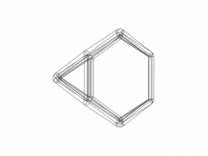 Wireframe Shape Truncated Tetrahedron 3D Baskı Modeli