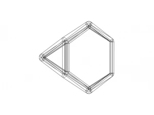 Wireframe Shape Truncated Tetrahedron 3D Print Model