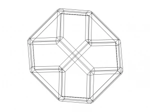 Wireframe Shape Truncated Tetrahedron 3D Print Model
