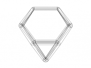 Wireframe Shape Truncated Tetrahedron 3D Baskı Modeli