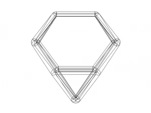 Wireframe Shape Truncated Tetrahedron 3D Print Model