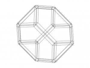 Wireframe Shape Truncated Tetrahedron 3D Baskı Modeli