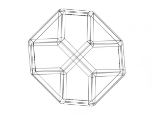 Wireframe Shape Truncated Tetrahedron 3D Print Model