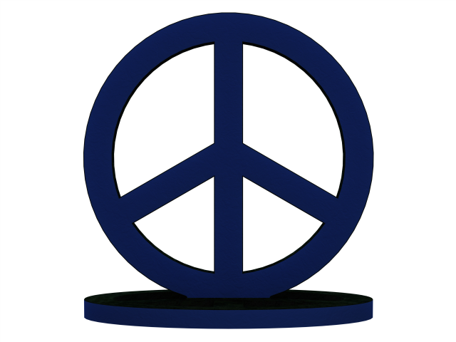 Plastic Peace Symbols Stand Model Cetak 3D .c4d .max .obj .3ds .fbx .stl .blend 