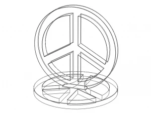 Plastic Peace Symbols Stand 3D Print Model