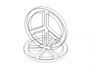 Plastic Peace Symbols Stand Model Cetak 3D