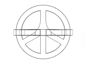 Plastic Peace Symbols Stand 3D Print Model