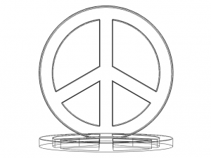 Plastic Peace Symbols Stand Model Cetak 3D