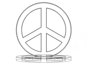 Plastic Peace Symbols Stand 3D Print Model