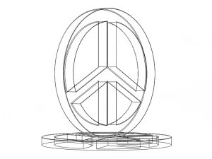 Plastic Peace Symbols Stand 3D Print Model
