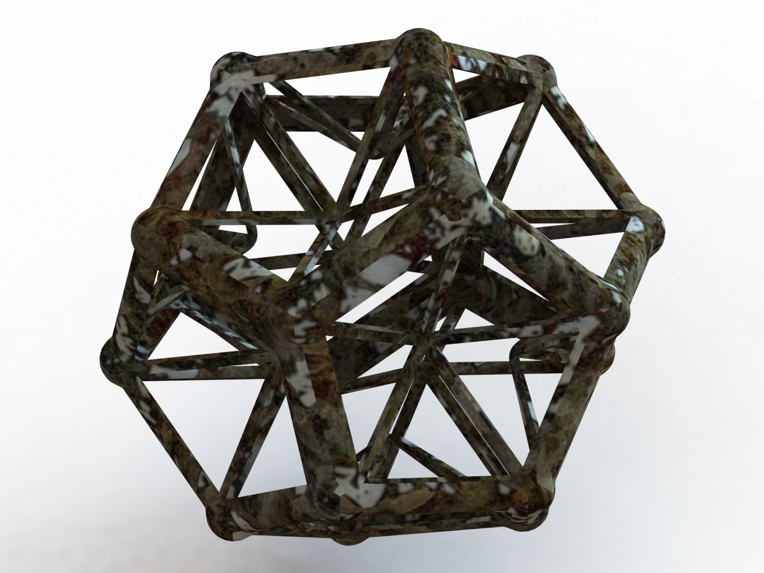 Wireframe Shape Excavated Dodecahedron 3D Print Model .c4d .max .obj .3ds .fbx .stl .blend 