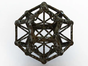 Wireframe Shape Excavated Dodecahedron 3D Print Model