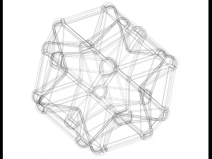 Wireframe Shape Excavated Dodecahedron 3D Print Model