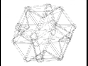 Wireframe Shape Excavated Dodecahedron 3D Print Model