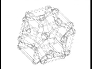 Wireframe Shape Excavated Dodecahedron 3D Print Model