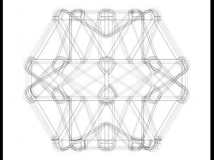 Wireframe Shape Excavated Dodecahedron 3Dプリントモデル