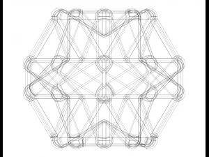 Wireframe Shape Excavated Dodecahedron 3D Print Model