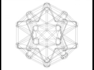 Wireframe Shape Excavated Dodecahedron 3D Print Model