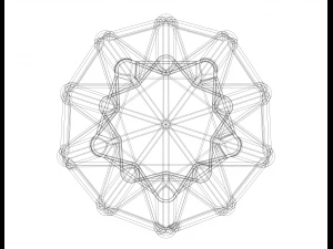 Wireframe Shape Excavated Dodecahedron 3D Print Model
