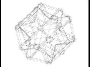 Wireframe Shape Excavated Dodecahedron 3D Print Model