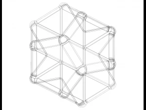 Wireframe Shape Excavated Dodecahedron 3D Print Model
