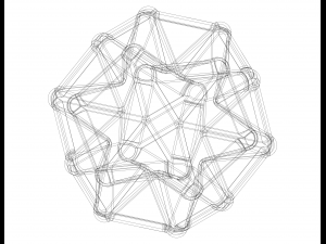 Wireframe Shape Excavated Dodecahedron 3Dプリントモデル